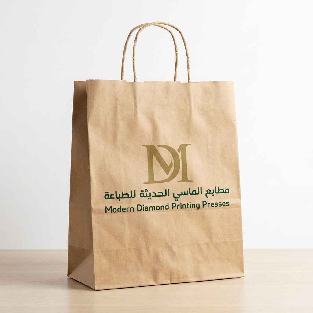 كيس ورقي مع مسكة مقاس M