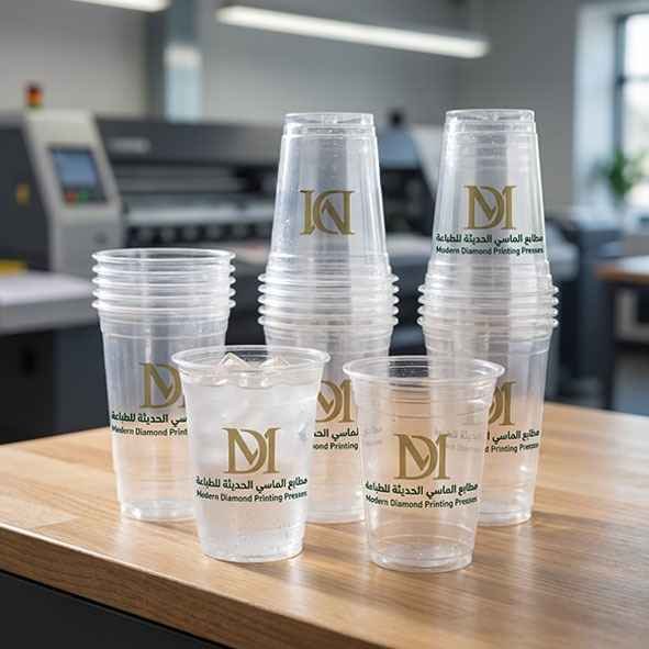 أكواب بلاستيك مع غطاء